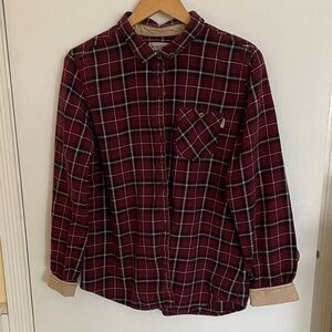 Size XL Burton Maroon Checkered Shirt